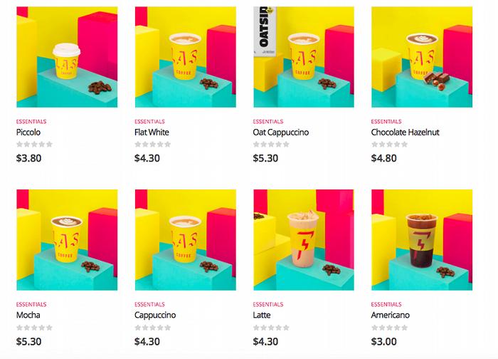 Flash Coffee菜单。图源:Flash Coffee官网