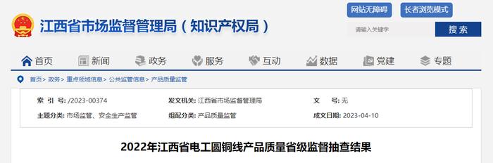江西省市场监督管理局抽查10批次电工圆铜线产品 全部合格