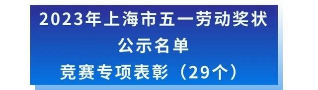 2023年上海市五一劳动奖候选对象正在公示！来看都有谁