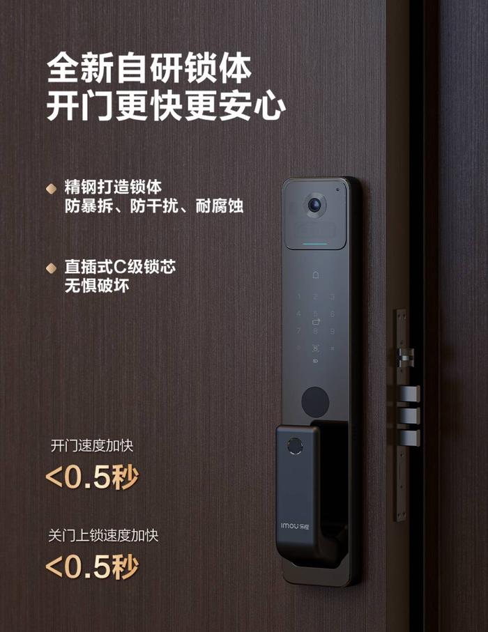 乐橙超清带屏人脸视频锁ROCK1-vip新品上市，打造家门全能管家