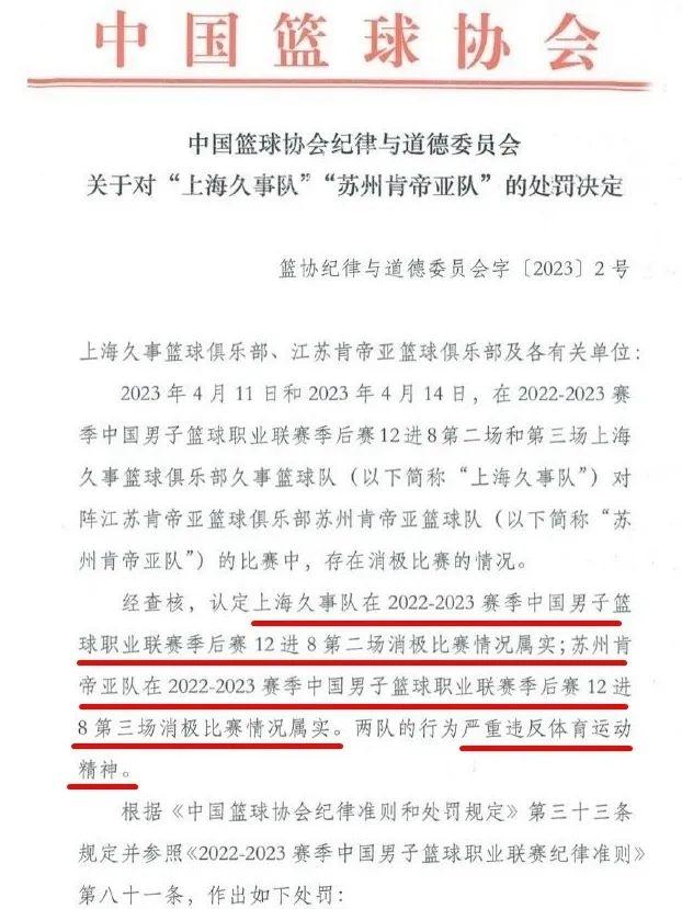 篮协重拳出击，为什么只说消极比赛？