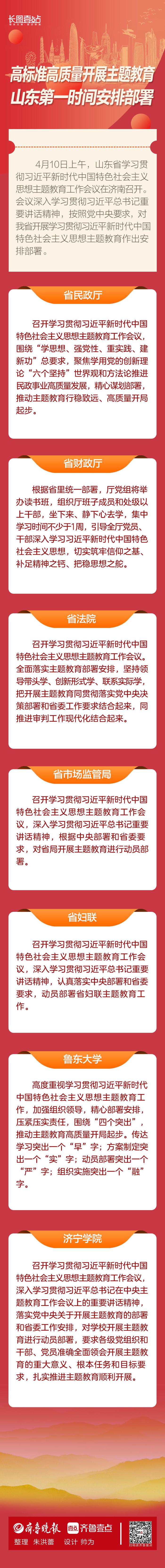 长图壹站丨高标准高质量开展主题教育，山东第一时间安排部署