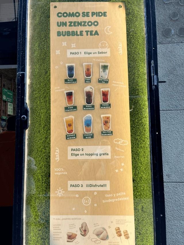 西班牙一家奶茶店招牌。图源:李小天 摄