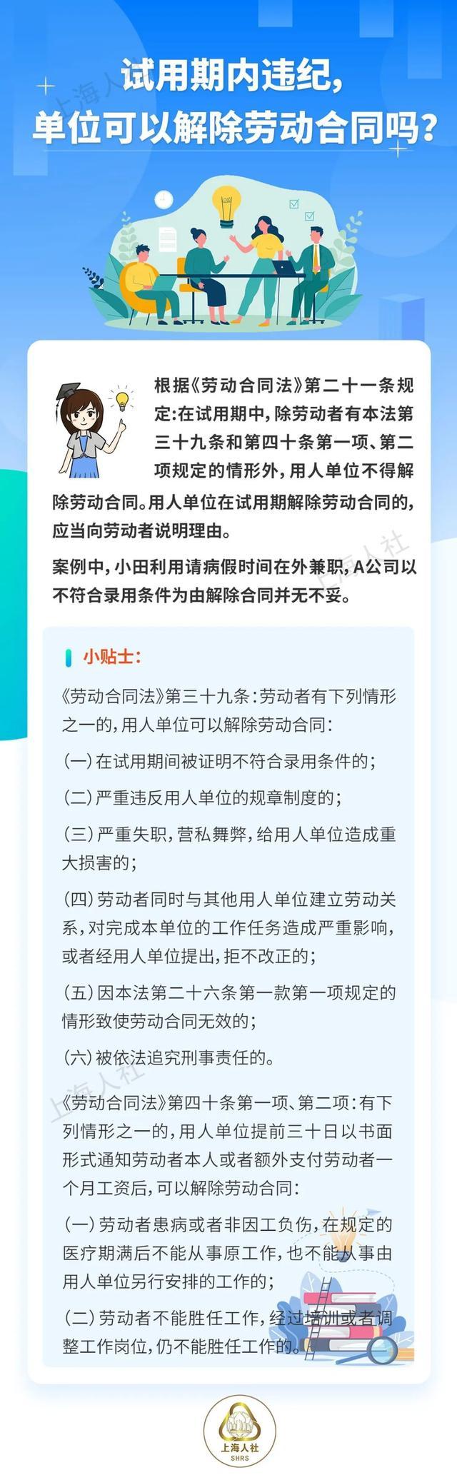 试用期内违纪，单位可以解除劳动合同吗？