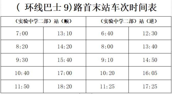 21日起环线巴士9路正式运营！线路走向、发车时间在这！