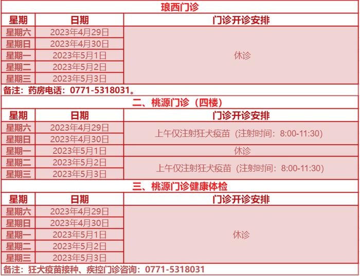 便民丨“五一”假期驻邕医院门诊开诊安排