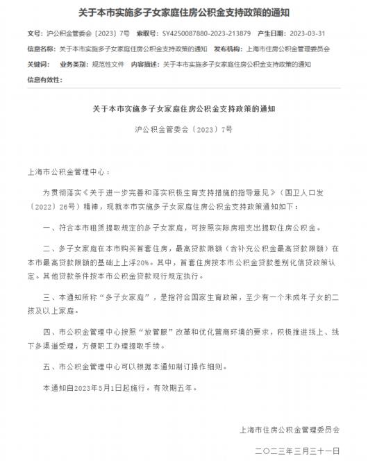 今起实施！上海公积金贷款额度上调20%，支持这类家庭→