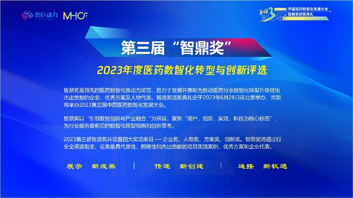 荟巨动力2023第三届中国医药数智化发展大会暨智鼎奖颁奖典礼将于6月北京举办