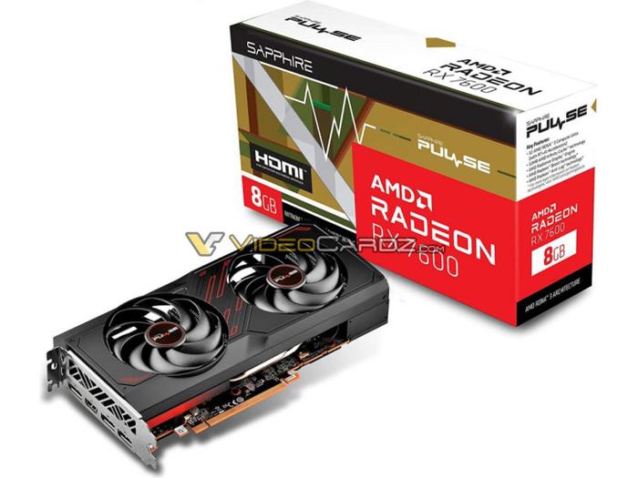 蓝宝石RX 7600 PULSE显卡外观曝光 参数进一步确认
