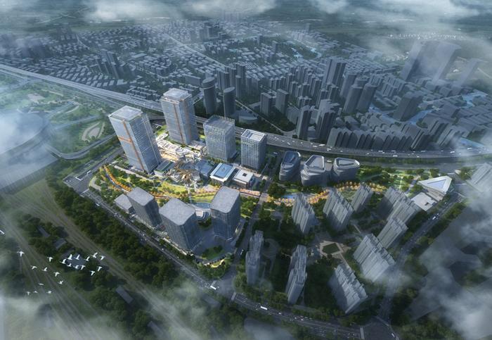 徐汇万科广场鸟瞰效果图