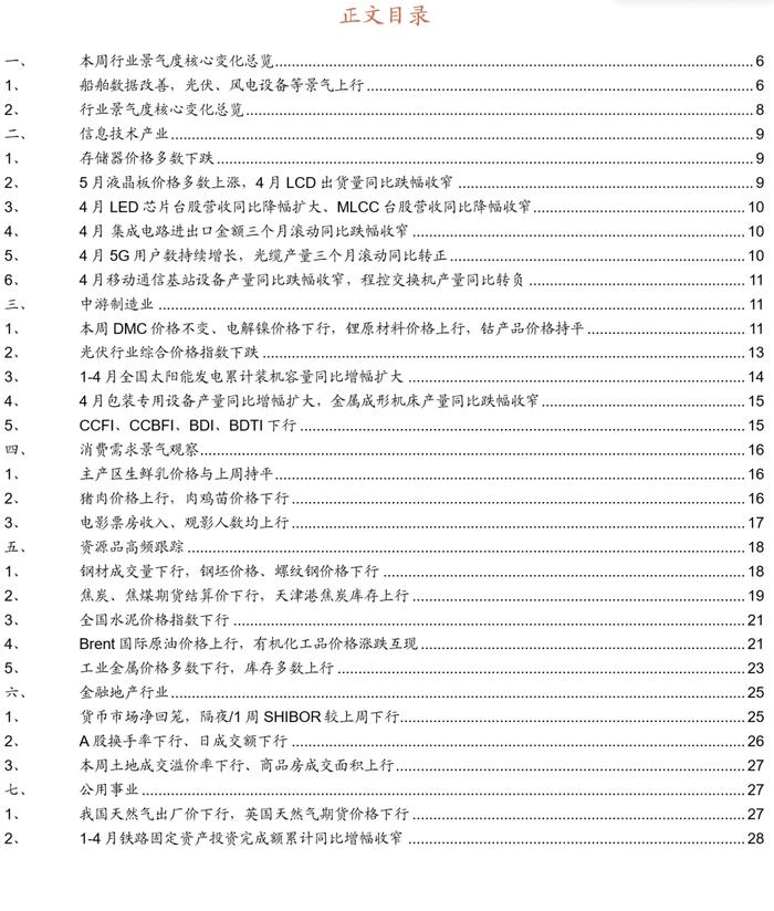 【招商策略】面板价格持续上行，部分机械设备景气改善——行业景气观察0524