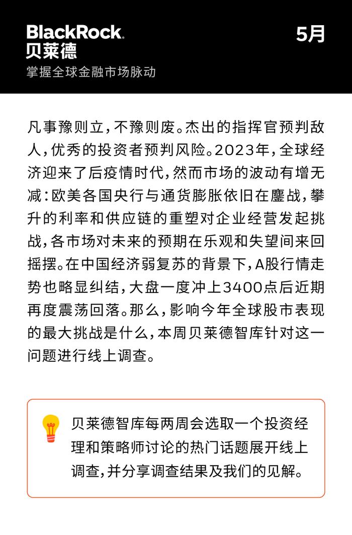 投票｜您认为影响今年全球股市表现的最大挑战是什么？