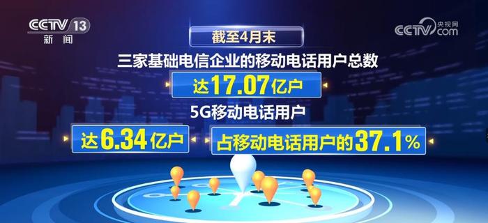 前4个月5G移动电话用户达6.34亿户 5G基站总数达273.3万个