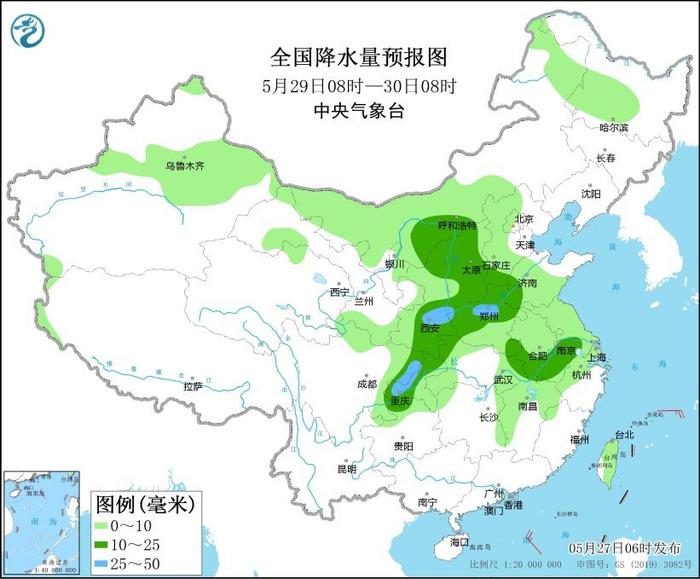 中央气象台：江汉及沿淮地区等地将有较强降雨 我国北部和东部海域将有大雾