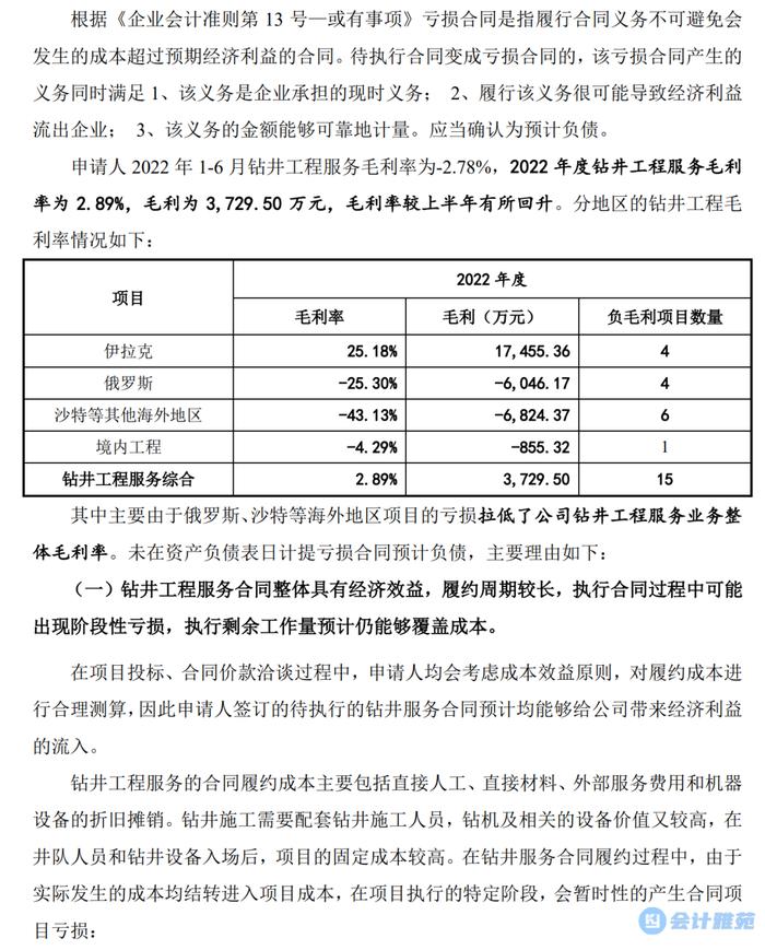 【会计案例】负毛利项目的会计处理