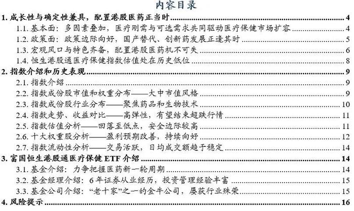 ETF工具箱系列之一 成长性与确定性兼具，配置港股医药正当时——恒生港股通医疗保健指数投资价值分析