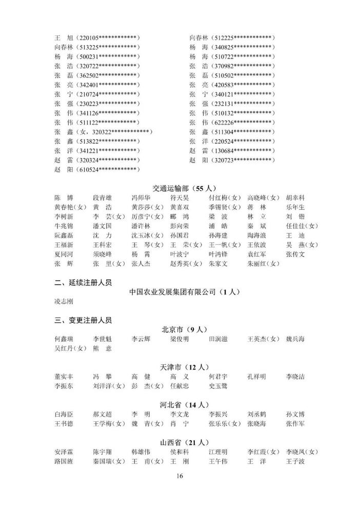 新批次中级注安师注册人员名单公布！