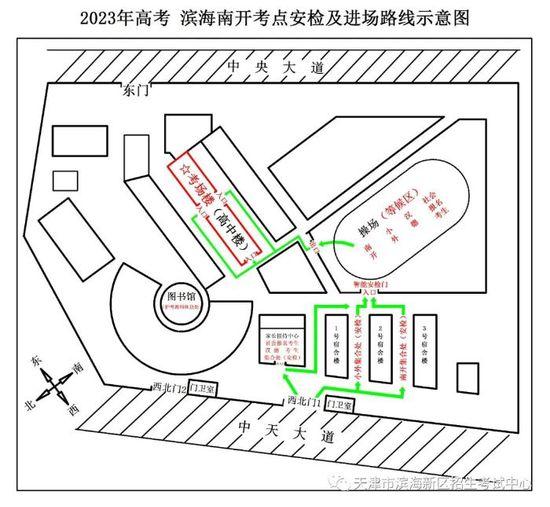 考生请关注丨2023年滨海新区高考考点入场路线图及考场分布示意图发布