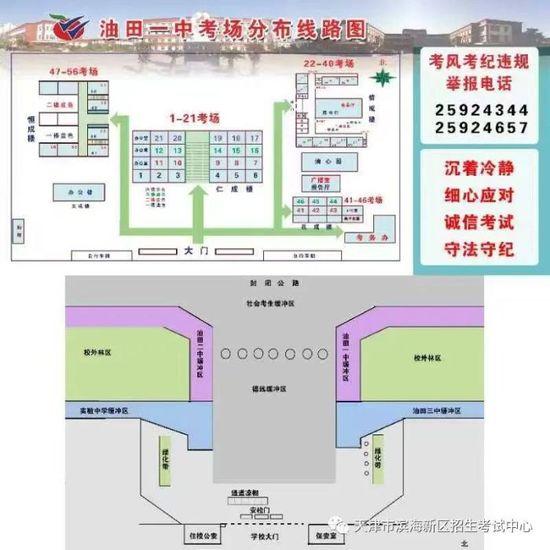 考生请关注丨2023年滨海新区高考考点入场路线图及考场分布示意图发布