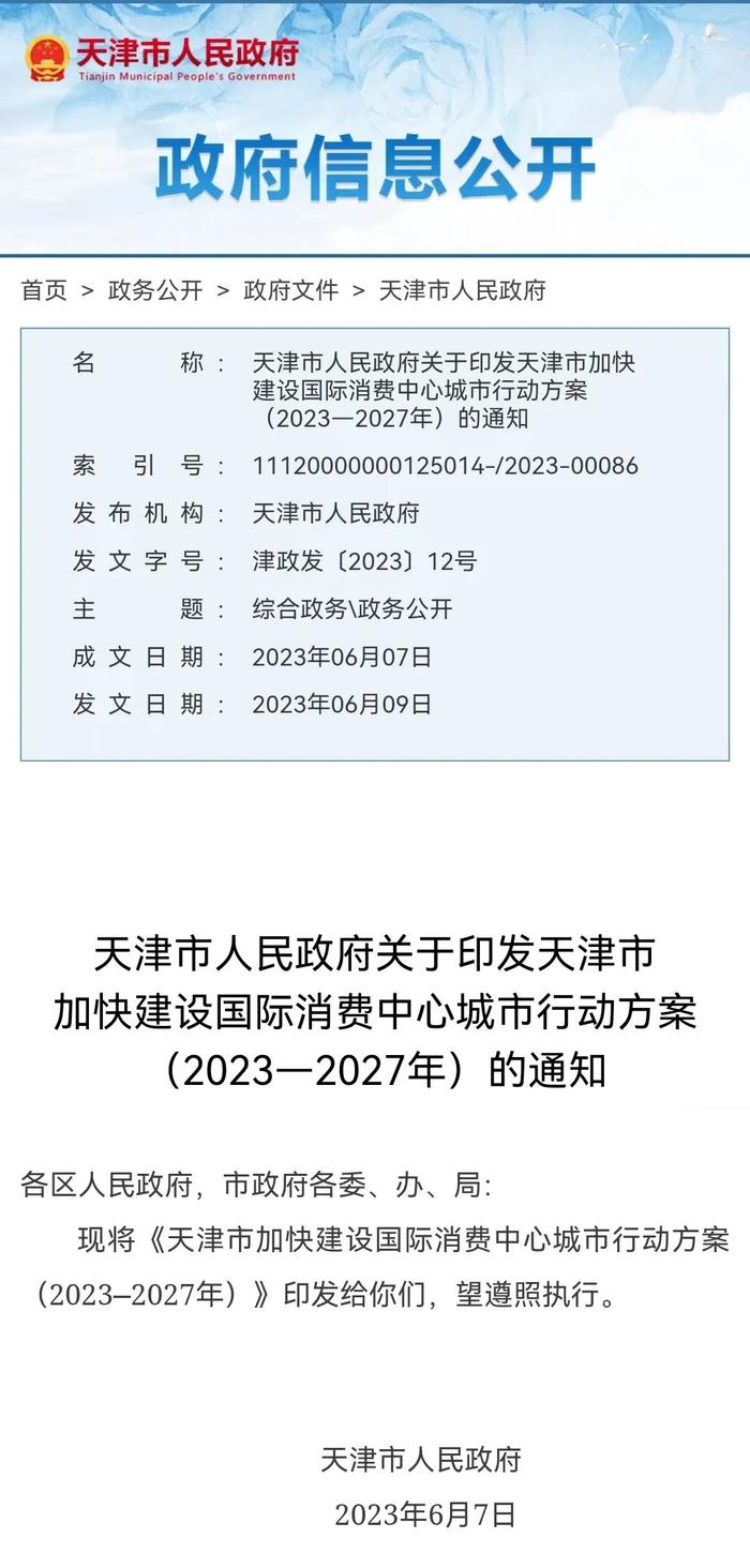 重磅！加快建设国际消费中心城市，天津列出24项重点任务！