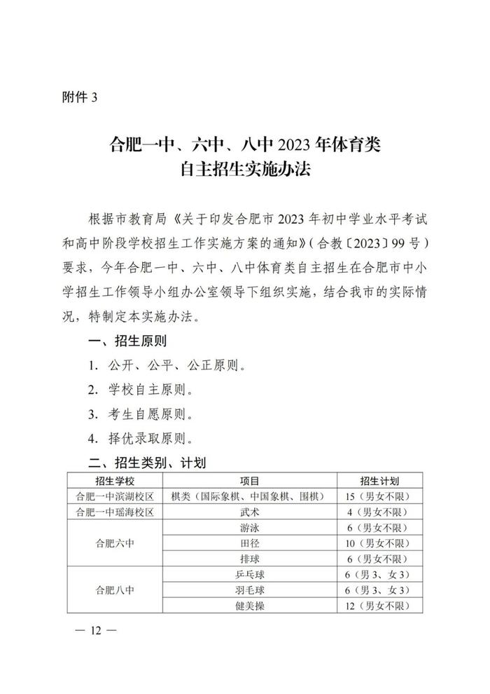 最新公布！事关合肥一、六、八中自主招生