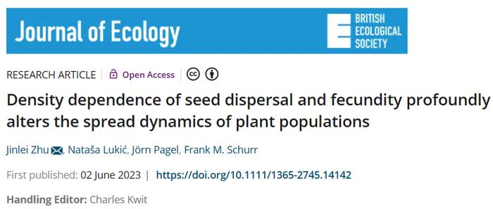 Journal of Ecology | 种子传播和繁殖力的密度依赖性显著改变植物种群扩张动态