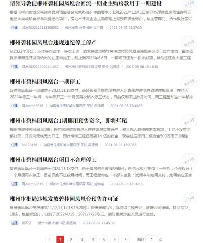 郴州碧桂园凤凰台长期停工被投诉  主管部门高度重视约谈单位督促施工进度