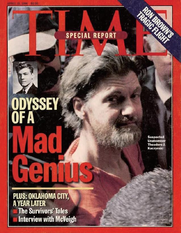 ·卡钦斯基被捕登上《时代》封面。