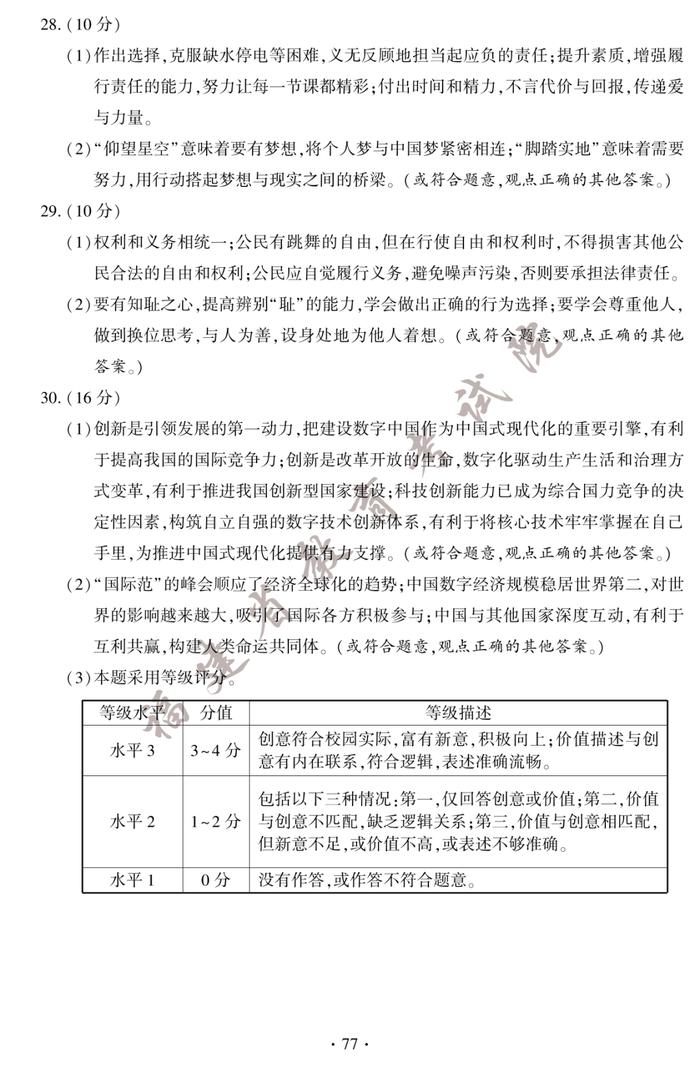 刚刚！2023年福建中考试卷及答案发布