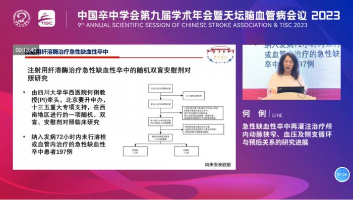 国家十三五重点专项支持、华西医院携手赛升药业开展的纤溶酶最新多中心RCT研究成果亮相天坛会！