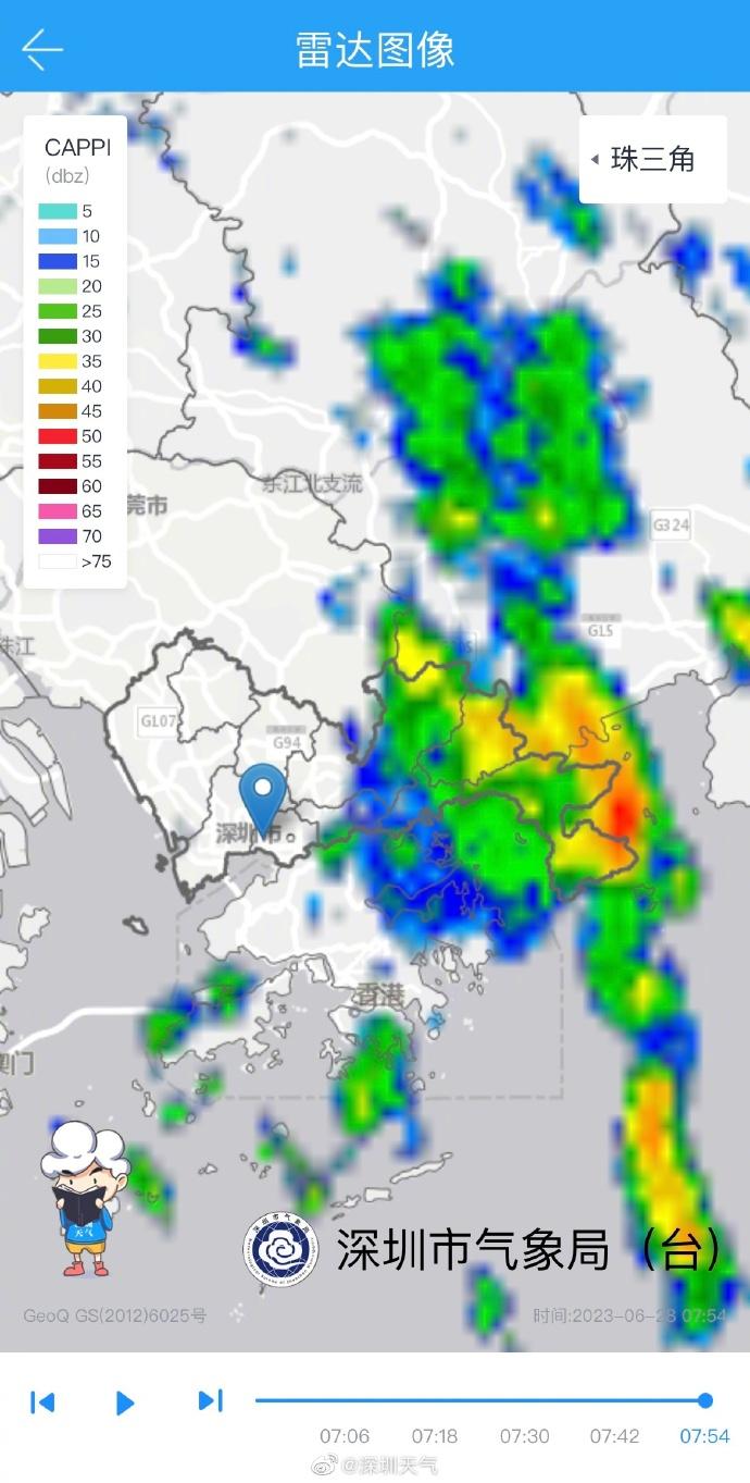 今天早晨半边日出半边雨，分区雷雨大风黄色预警生效……