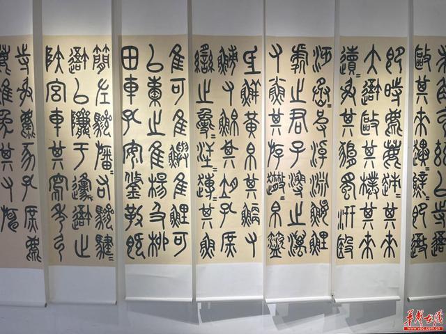 罗卫国甲骨契刻文字及书法作品展在湖南日报美术馆开幕