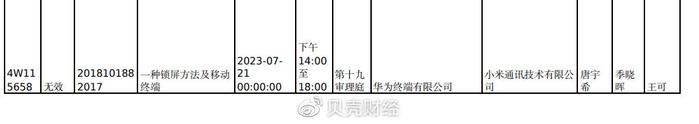 为专利“掐架” ！小米对华为锁屏专利发起无效宣告请求