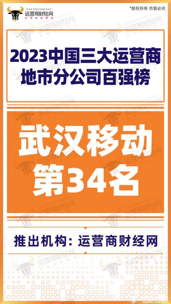 武汉移动去年营收规模不小 在三大运营商全国地市分公司排名不错