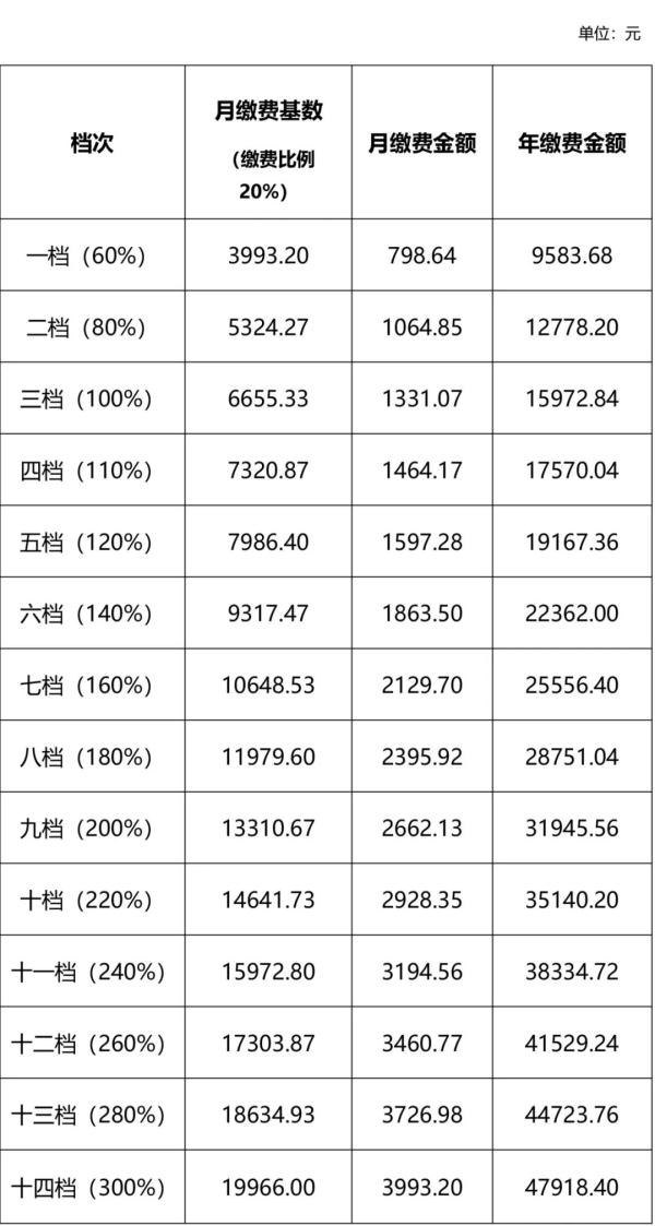 长春社保发布灵活就业人员2023年下半年缴费标准