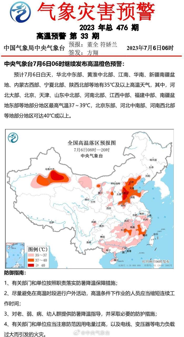 高温红色预警！北京今日大部分地区最高气温将超40℃！河北这些地方最高气温将达43℃，还没入伏，为啥天气这么热？