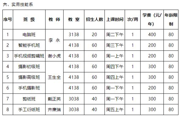 老年大学招生！报名时间、收费标准→