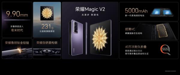 荣耀Magic V2系列正式发布，重新定义折叠旗舰标准