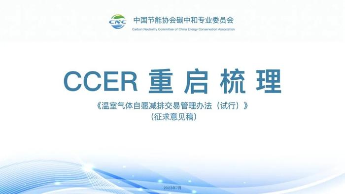 专委会CCER （管理办法征集意见稿）内部培训（附内培资料）