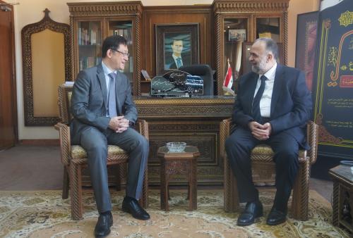 驻叙利亚大使史宏微拜会叙宗教事务部长穆罕默德·阿卜杜萨塔尔·赛义德