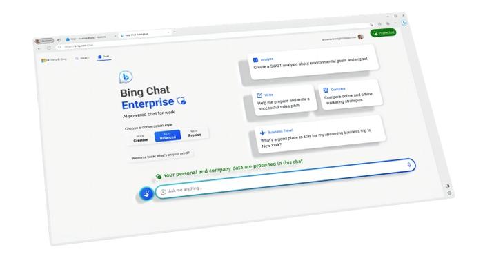 微软公布企业版必应聊天 Bing Chat Enterprise，每人每月定价5美元