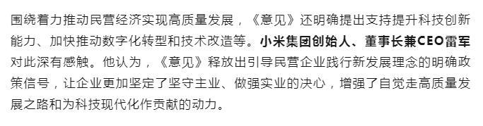 31条意见促进民营经济发展壮大，马化腾、雷军、周鸿祎等企业家纷纷发声！万达集团表态：坚决拥护