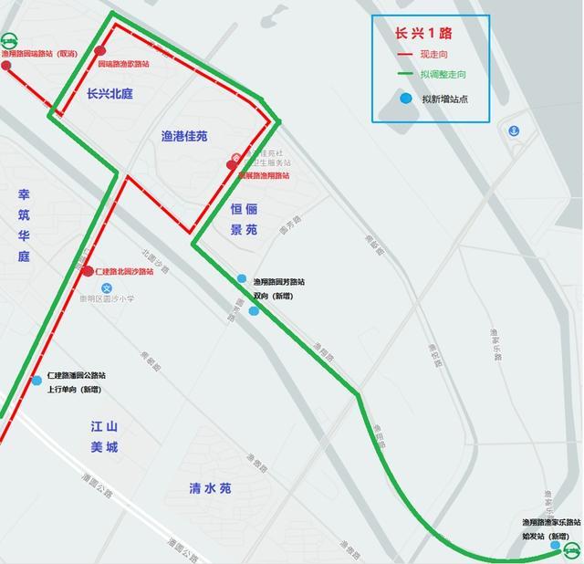 8月1日起，崇明这条公交线路调整走向及站点