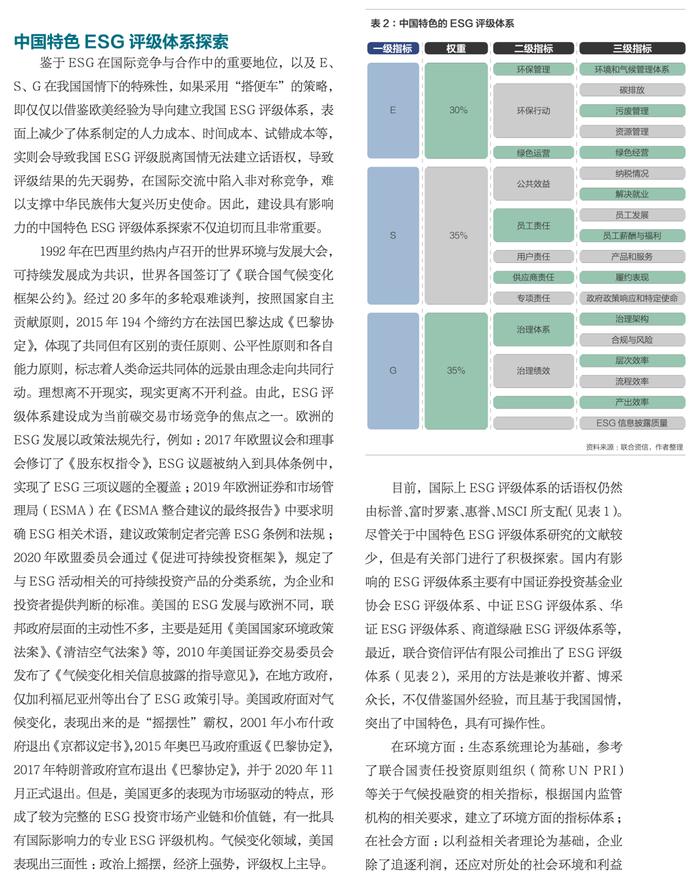 中国特色ESG将成为“中特估”的加速器——《北大金融评论》刊登联合资信研究报告