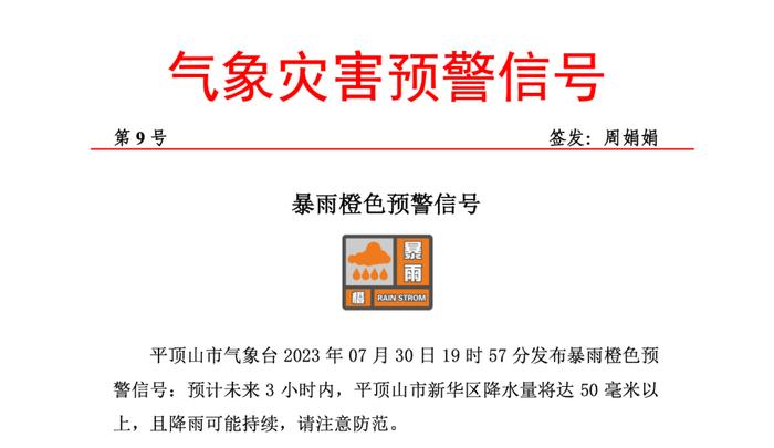 紧急通知！预计未来3小时内，新华区降水量将达50毫米以上，请注意防范！