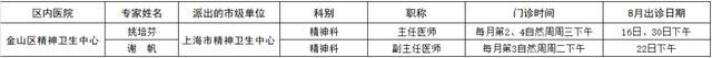 在金市级专家8月出诊表来了→