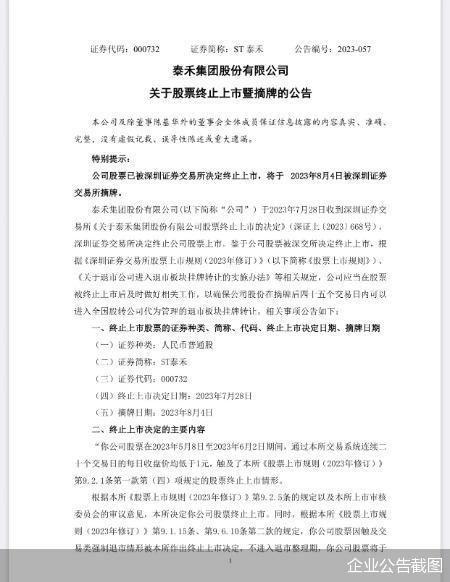 泰禾集团将于8月4日摘牌