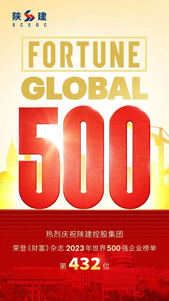 陕建控股集团荣登世界500强第432位！