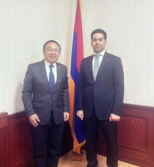 驻亚美尼亚大使范勇拜会亚国家收入委员会主席巴达相