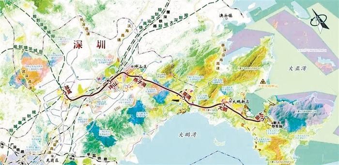 深惠城际大鹏支线预计2026年通车 起自龙岗区龙城站止于大鹏新区新大站 全长约39.4公里